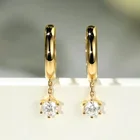 Cz Earrings Gemnel Jewelry Delicate 14k Gold Tiny Cz Round Charms Cute Circle Earrings For Women