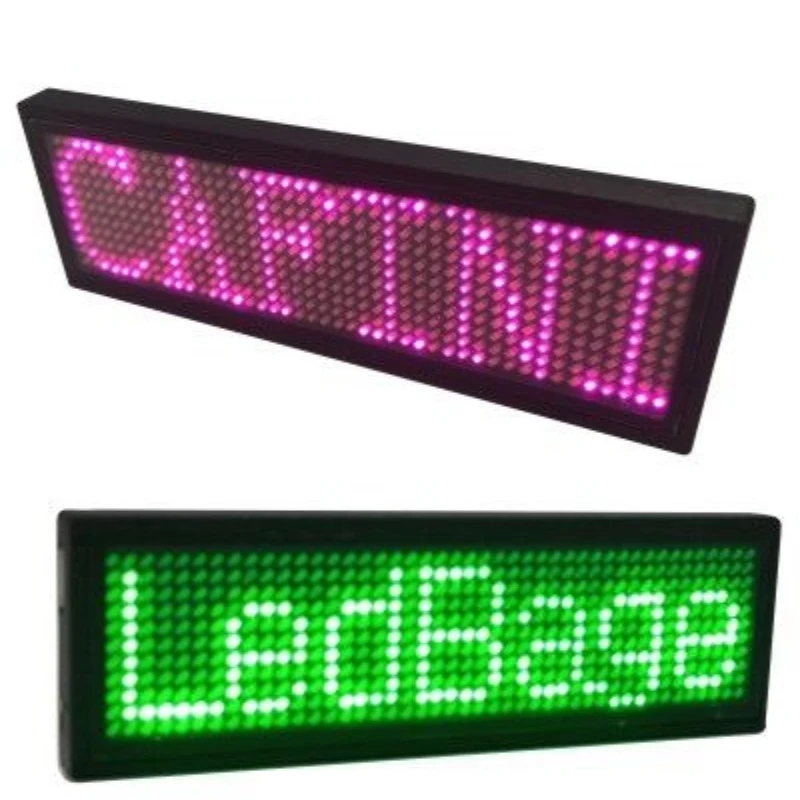 Factory Outlet LED Badge Tags Customizable LOGO  LED Name Badge Scrolling Message Mobile App Control Light up  Display LED Badge