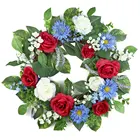 Chrysanthemum 20 Inches New Design Chrysanthemum Rose Artificial Flower Wreath For Front Door