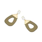 Earrings Initial Africa Gold Earrings 18K Earrings For Women Triangle Hollow Irregular Earrings