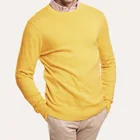Fashion Design Autumn And Winter Slim-fit Computer Weaving 12 GG 100% Cotton Knitted Warm Round Neck Men's Sweater