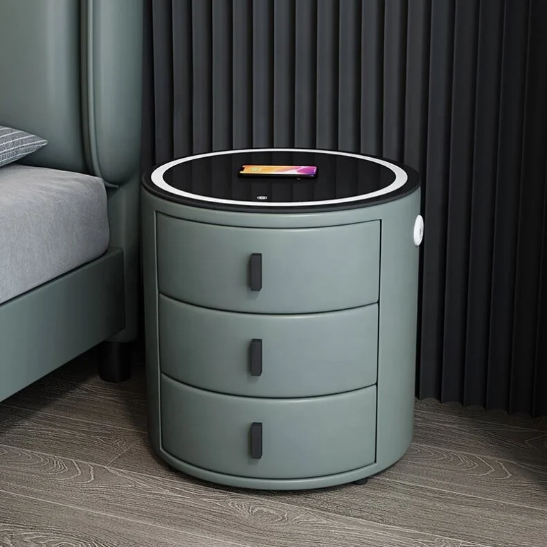 New Nordic Bedroom Smart Bedside Table High Quality All Inclusive Tech Belt Speaker and LED Light Design