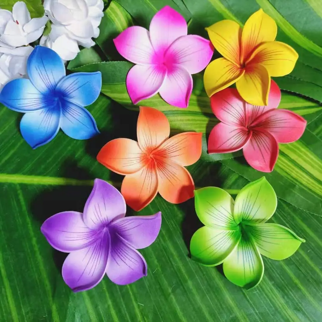 Foam Tiare Hair Pick F1191 7 Colors 8CM EVA Artificial Hawaii Dance Party Decorative Flower Women Accessories