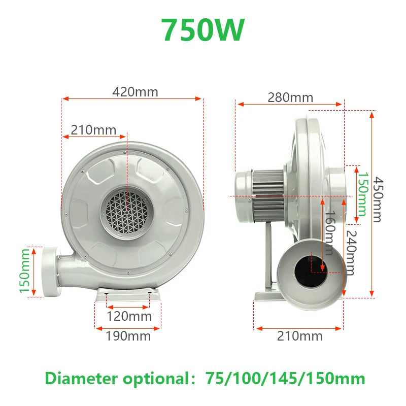 Centrifugal Blower, 750W, Copper - detail 8