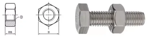 High Strength Nickel Plated Polished Galvanized Stainless Steel M1-M12 Hex Nut Bolt DIN934 Certified Grade Metric Thread Nuts supplier