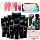 Nail Gel Set Private Label Nail Extension Poligel Nail Kit 6 Colors 15g Poly Gel Nail Set With Bag