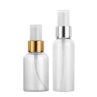Pet Cosmetic 50ml Transparent Mist Spray Pet Bottle 75ml 100ml 250ml Cosmetic Gold Spray Bottle