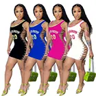 Summer Clothes Summer 2021 Sexy Bodycon Jersey Dress Summer Lace Up Cut Out Casual Dresses Women Clothes