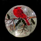 Table Ornaments Glass Table Ornament Clear Crackle Glass Christmas Table Ornaments With Bird/pinecone/ Painted