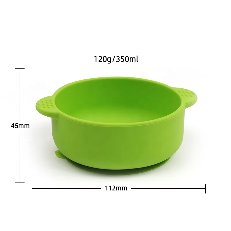 Spill Proof Feeding Bowl with Suction Cup Base silicone baby bowl  for Toddlers