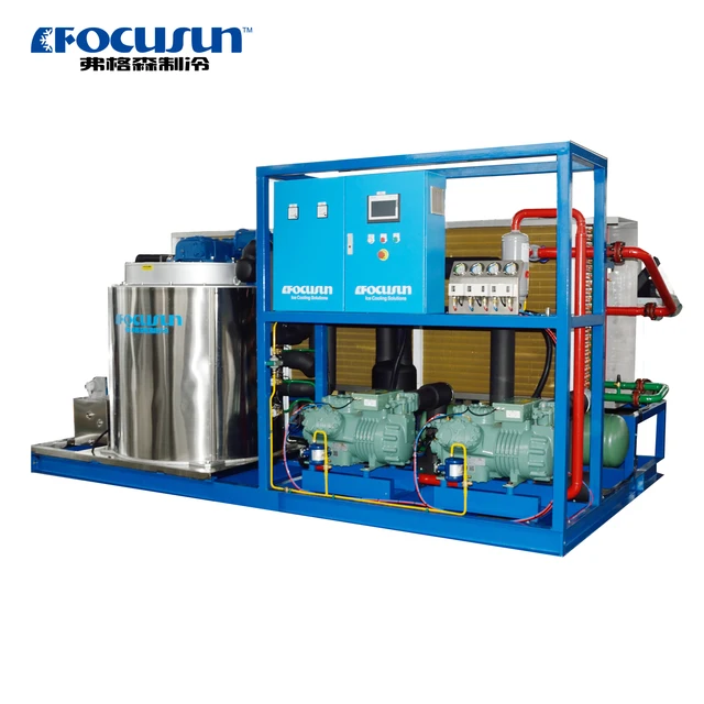 FOCUSUN 10 Tons Medium Capacity Flake Ice Machine For Concrete Cooling