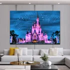 Print Canvas Hot Sale New Design Print Christmas Castle Canvas Led Light Art Frame