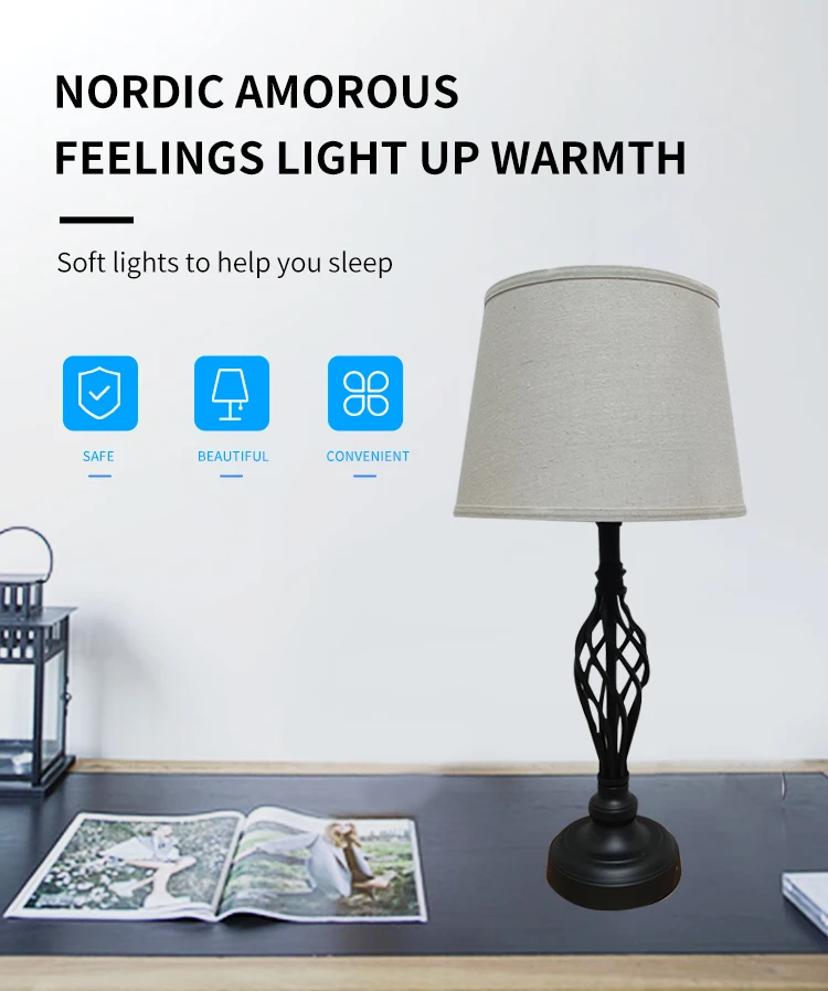 Cross-border USB mobile phone charging touch cloth cover desk lamp Bedroom bedside lamp cloth cover small desk lamp