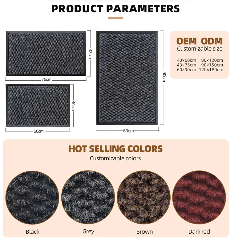 Non Slip Door Mat Stain Resistant Cushioned Rectangular Doormat for Indoor Outdoor Home Office Hotel(图7) Non Slip Door Mat Stain Resistant Cushioned Rectangular Doormat for Indoor Outdoor Home Office Hotel(图7)