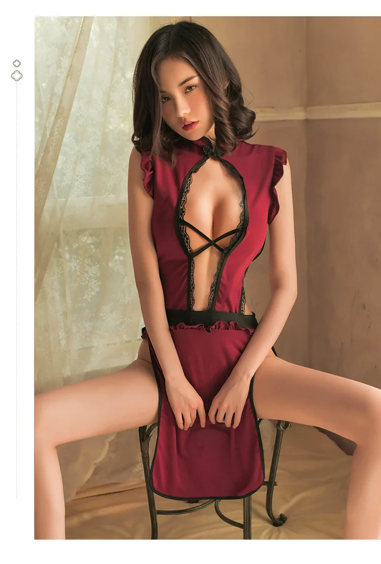 Chinese Sexy Qipao Pajamas Nightclub Role Play Cheongsam Lingerie