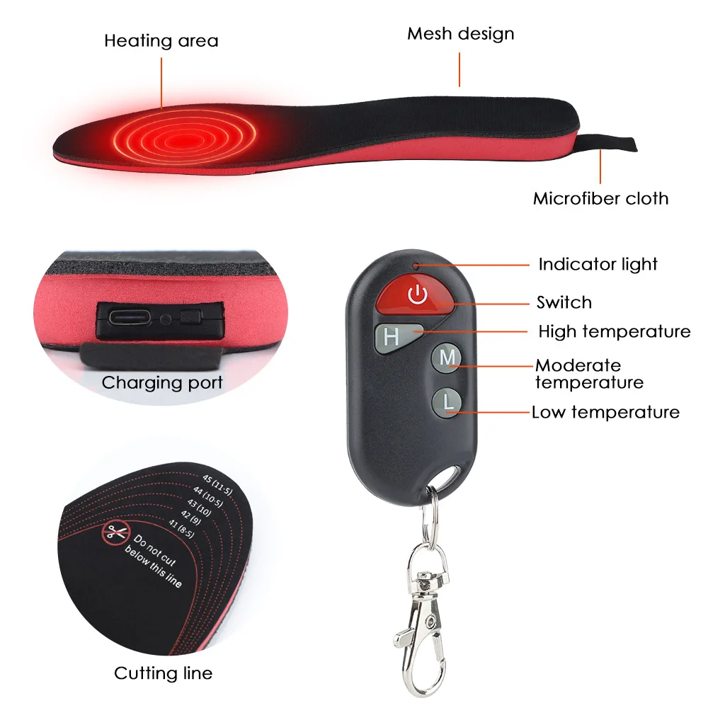 Remote Control Foot Warmer, 4.5-14, USB - detail 12