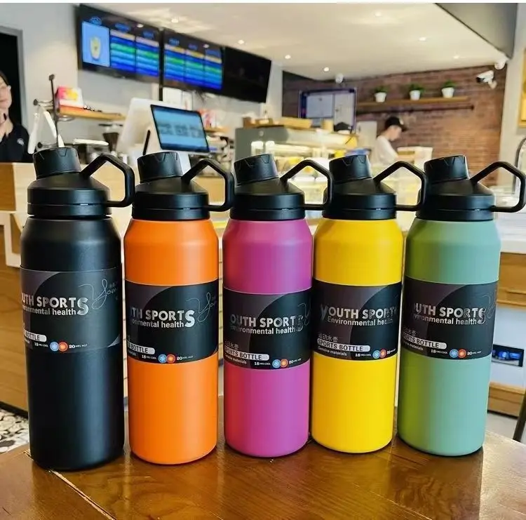 32 OZ Double Wall Insulated Stainless Steel Water Bottle 1L Flask Vacuum Water Bottle Gym Sports botella de agua