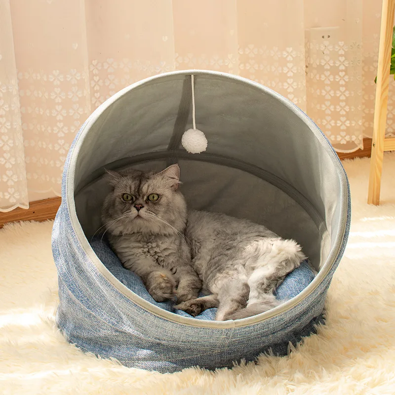 Lovely pet cages, carriers & houses luxury  dog cat house cave Linen Folding pet bed cat cave