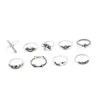 Silver Set Jewelry Luxury Accessories Women Silver Color Rings Knuckle Ring Set Party Jewelry