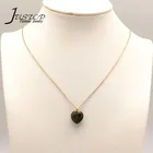 Labradorite 18k Chain 18K Stainless Steel Chain Heart Shape Natural Stone Necklace Labradorite Jewelry