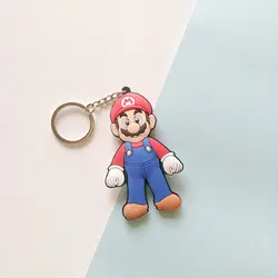 Factory OEM game bros double side super soft pvc mario keychain for decoration