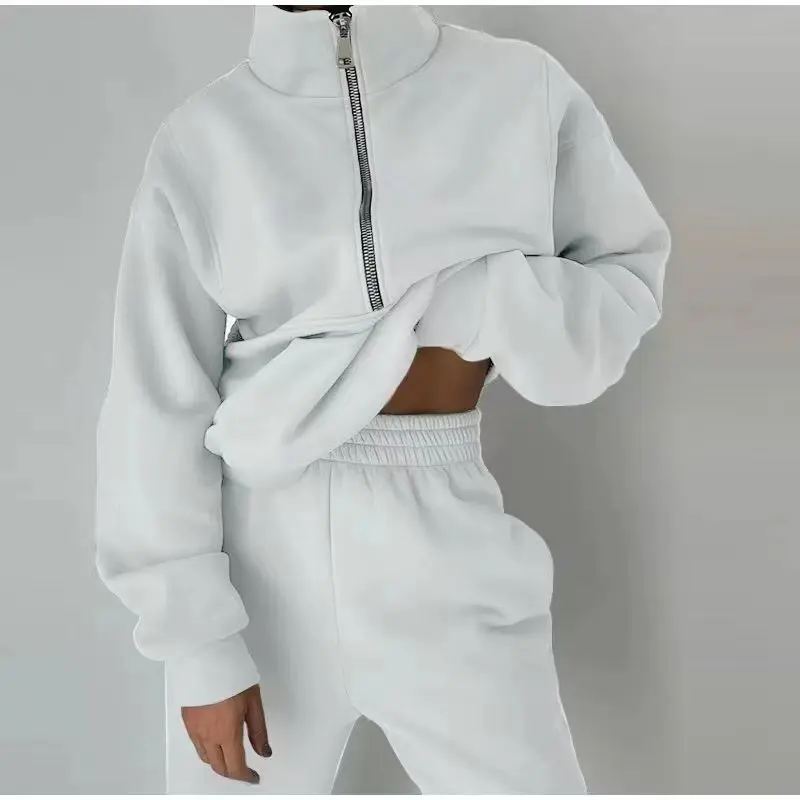 Ying Tang Custom Women Casual Sport Hoodie Half Zipper Sweater shirt Two-piece Fleece Hoodie Streetwear OEM/ODM