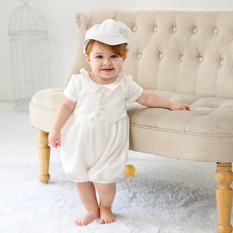 Baptism Gown Christening Shirt Baby Boy Baptism Outfit White