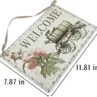 Welcome Family Brown Front Door Garden Pediments Home Welcome Hanging Decorative Metal Wall Sign For Every Family
