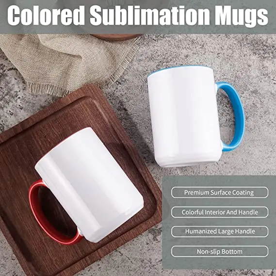 Personalized custom logo porcelain plain 15 oz plain big white ceramic cup tea coffee mugs for sublimation printing Personalized custom logo porcelain plain 15 oz plain big white ceramic cup tea coffee mugs for sublimation printing