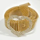 New Belt For New Style Ladies Shiny Crystal Diamond Belt Gold Full Rhinestone Belt For Clothing Decoration