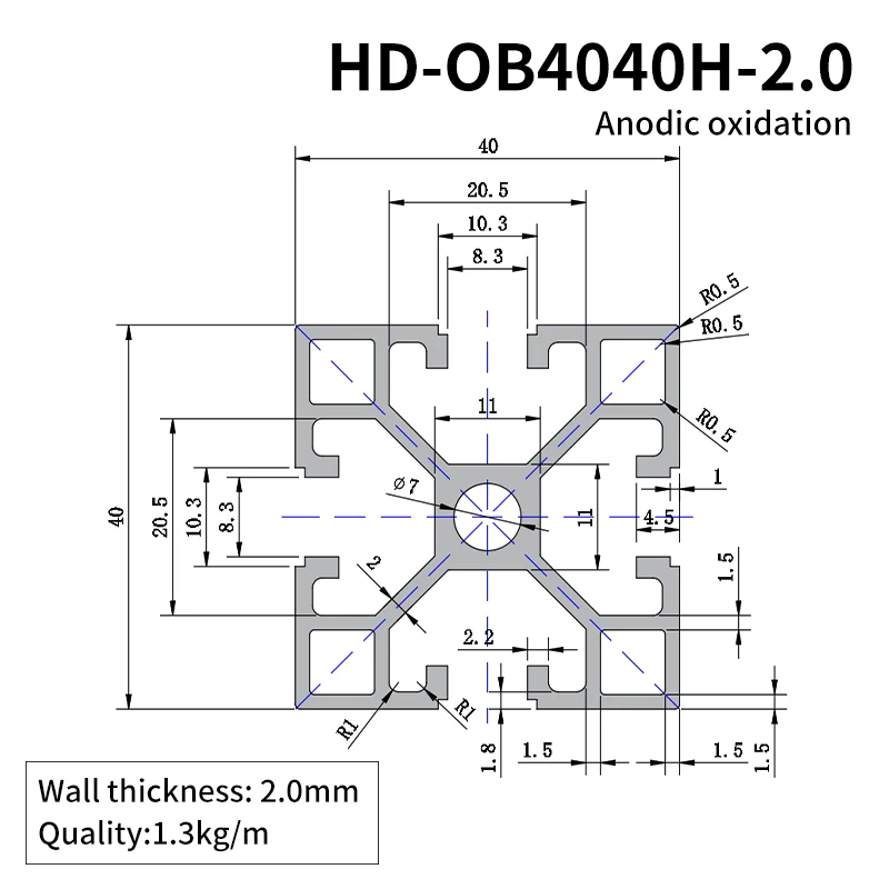 Industrial Extruded Aluminum Profiles 4040 Automated Assembly Line Support 4040 Industrial Aluminum Alloy Profiles details