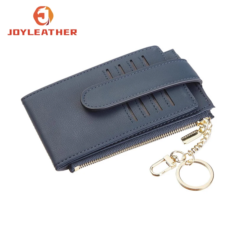 Wholesale High Quality Nappa Leather Phone Case Credit Card Holders Zipper slim mini short card wallet