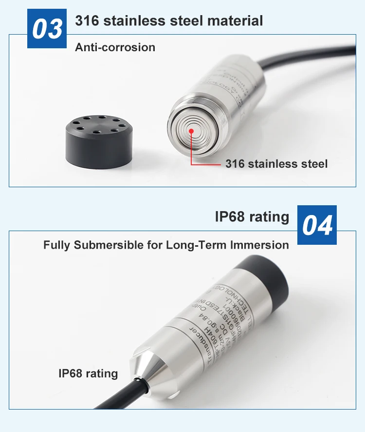 River Waste Dirty Water Well Adblue Urea Sludge Analog Liquid Level  Indicator Meter Probe Sensor