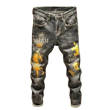 Casual custom denim pants men jeans manufacture