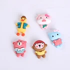 Miniature Cartoon Cute Animal Flat Back Cabochon Miniature Art Mobile Phone Decoration Diy Resin Accessories