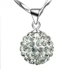 Sterling Silver Bead Sterling Silver Ball Necklace Cubic Zircon Bead Pendant Necklaces Gift For Women