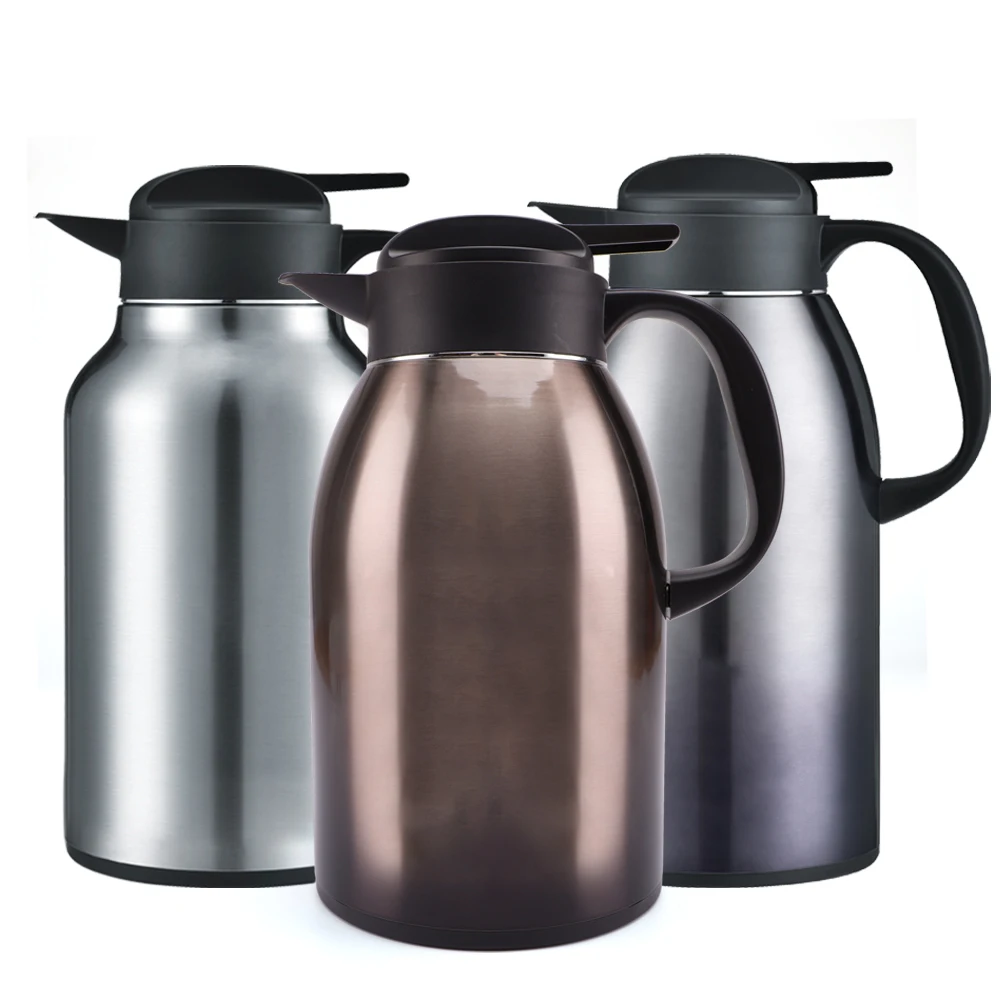 50oz Double Walled Stainless Steel Vacuum Insulated Flask Thermos Black Tea Thermal Coffee Carafe Water and Coffee Dispenser Large Hot Cold Tea flask,12 Hour Heat Retention 