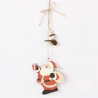 Crafts Tree Decor DIY Crafts Santa Gift Wooden Christmas Pendants Hanging Ornaments For Home Decorations