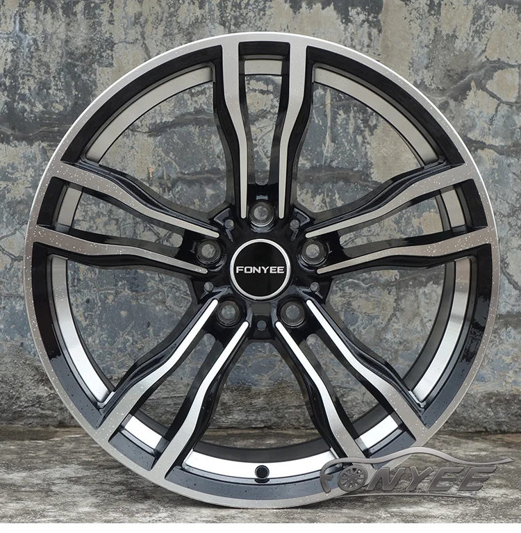 F80E209 Fonyee alloy wheel auto popular 22 inch 10/11j 5 holes 5X120 quality black machine face gun-grey car rim in stock