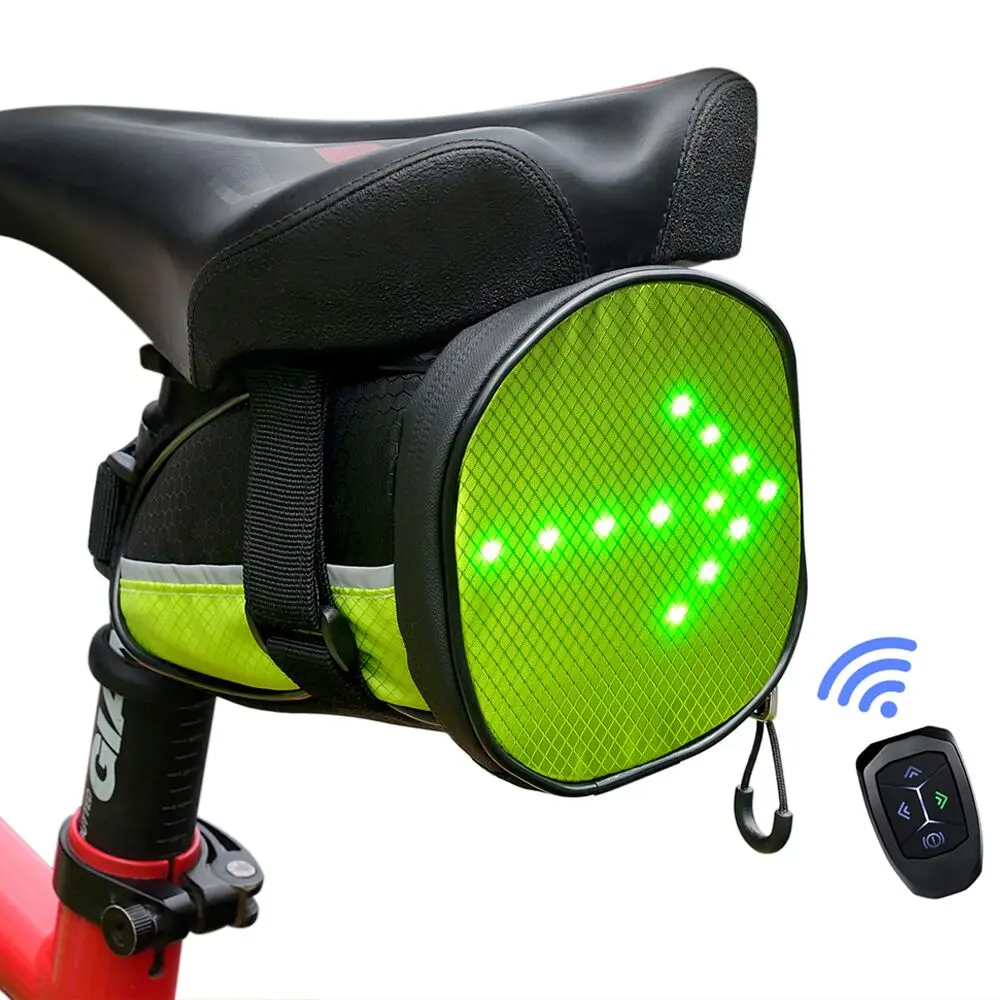 Factory Oem Low Moq Bicycle Led Indicator Turn Lights Flashing Bike Seat Bag For Road Safety - Buy Bike Cycling Turn Signal Saddle Bag Women For Road Safety,Led Warning Light