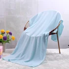 Pink Towels Custom Logo Printed Comfortable Luxury Microfiber Pink Blue Big Bath Towels For Kids And Adults