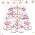 Birthday Party Supplies Custom Kids Unicorn Party Tableware Sets Disposable Wholesale Birthday Party Supplies