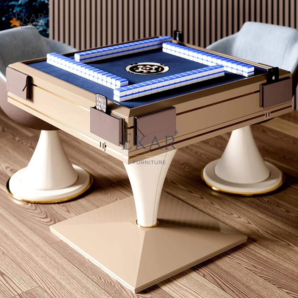 product modern mahjong table with felt surface and wooden frame-5