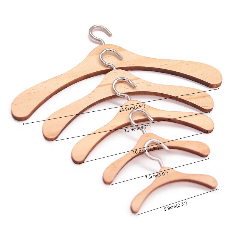 Wholesale price mini wood hanger for doll clothes and accessories