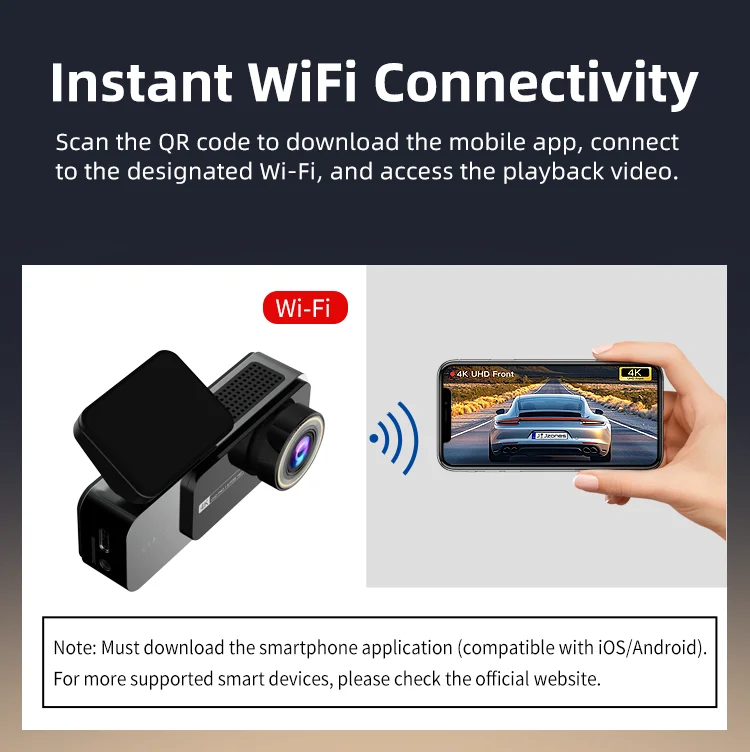 Coview New Dash Cam Per Auto 4k DVR 1.47 Inches IPS LCD Dual Lens Dash Cam 4k Black Box F1.8 with Parking Monitoring for Agent factory