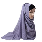 Hijab Malaysia Indonia Pompom Pearl Chiffon Soft Shawl Head Wrap Hijab