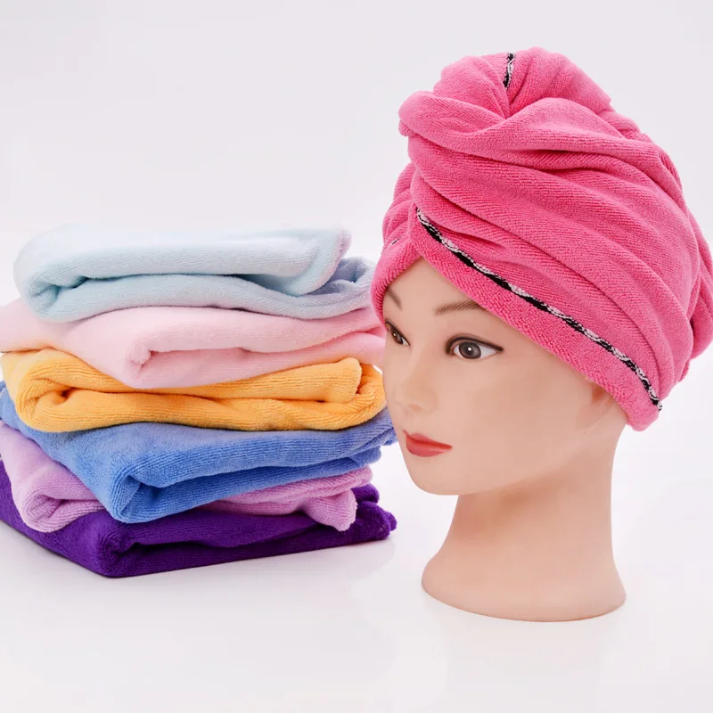 Customized Microfiber Hair Dryer Hat OEM ODM Lace Hair Dryer Hat Absorbent Thick Shower Soft Hair Drying Towel Towel