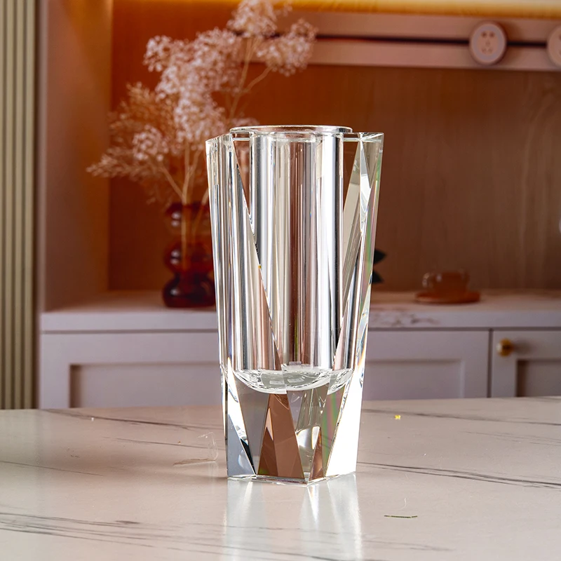 product cheap wholesale sifang k9 transparent home decoration creative art crystal vase-4