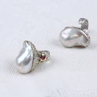 Silver Ring Ring Factory 925 Silver Natural Big Baroque Freshwater Pearl Adjustable Ring