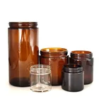 Glass Candle 100ML 250ML 500ML Green/Clear/Amber Customer Label Empty Glass Candle Jars With Metal Lids